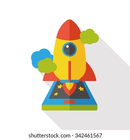 Spaceship rocket flat icon