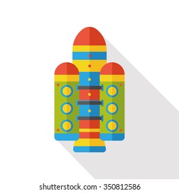 Spaceship rocket flat icon