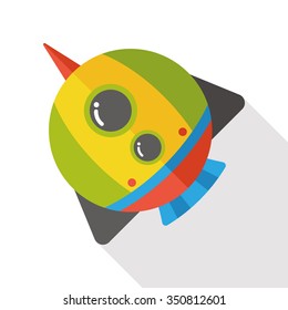 Spaceship rocket flat icon
