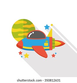 Spaceship rocket flat icon