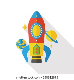 Spaceship rocket flat icon