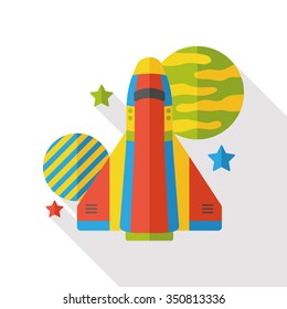 Spaceship rocket flat icon