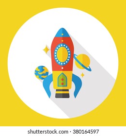 Spaceship rocket flat icon