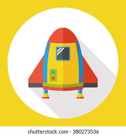 Spaceship rocket flat icon