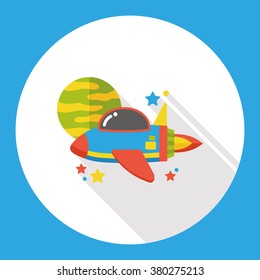 Spaceship rocket flat icon