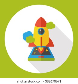 Spaceship rocket flat icon