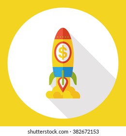 Spaceship rocket flat icon