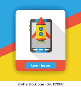 Spaceship rocket flat icon