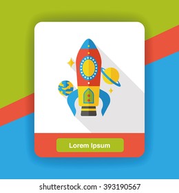 Spaceship rocket flat icon