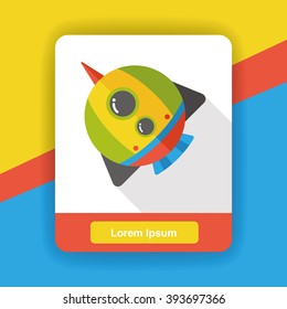 Spaceship rocket flat icon