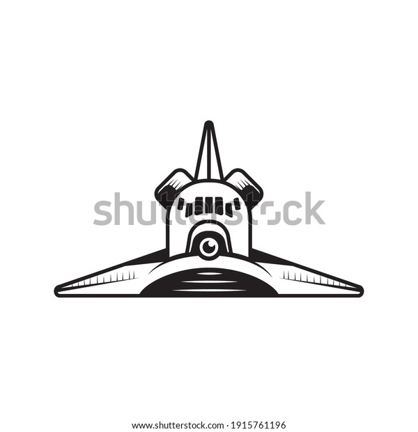 Spaceship Rocket Front Drawn Isolated Icon Stock Vector (Royalty Free ...