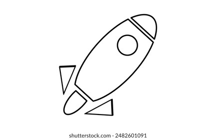 Spaceship rocket icon. Space shuttle simple line vector icon. Replaceable vector design.