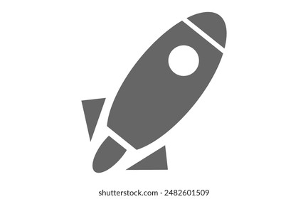 Icono de cohete espacial. Icono de Vector de línea simple del transbordador espacial. Diseño de Vector reemplazable.