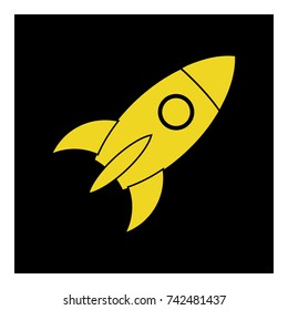 spaceship rocket icon vector