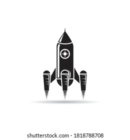 spaceship rocket icon vector illustration