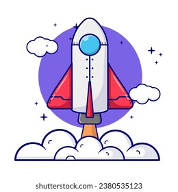 Spaceship Rocket illustration, Vector, Icon Isolated