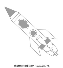 Spaceship rocket isolated
