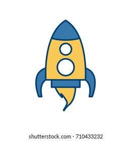 Spaceship rocket isolated