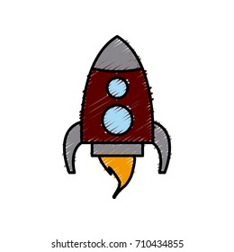 Spaceship rocket isolated