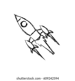 Spaceship rocket isolated icon vector illustration graphic design