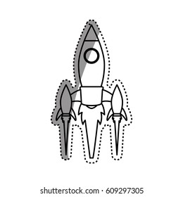 Spaceship rocket isolated icon vector illustration graphic design