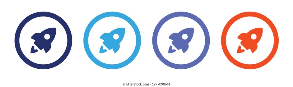 Spaceship rocket launch icon design. Vector illustration