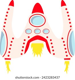 Spaceship Rocket Letter Alphabet Vector