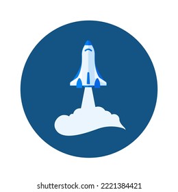 Spaceship, Rocket Line Vector Icon	
