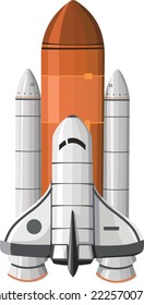 Spaceship Rocket Nasa Space Shuttle Icon Graphic Resource Vector illustration Isolated on White Transparent Background, Good For Science or Astronomy Education Content