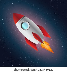 Spaceship, Rocket, Space stars background, Space background, Galaxies, Vector illustration. EPS10