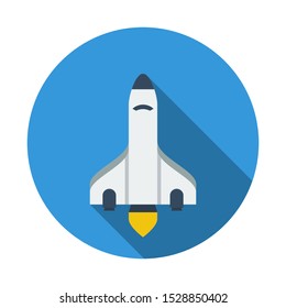 Spaceship Rocket Startup Flat Icon