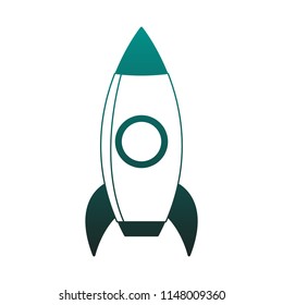 Spaceship rocket symbol blue lines