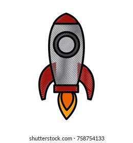 Spaceship rocket symbol icon vector illustration graphic design