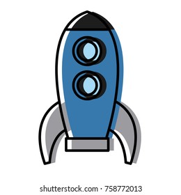 Spaceship rocket symbol icon vector illustration graphic design