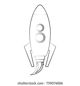 Spaceship rocket symbol icon vector illustration graphic design