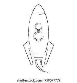Spaceship rocket symbol icon vector illustration graphic design