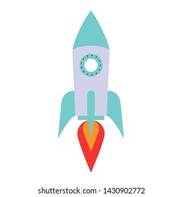 Spaceship rocket symbol isolated cartoon vector illustration graphic design