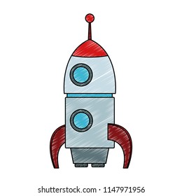 Spaceship rocket symbol scribble