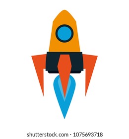 Spaceship rocket taking off