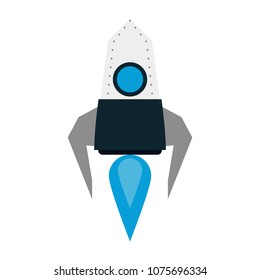 Spaceship rocket taking off