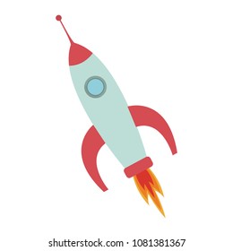 Spaceship rocket taking off