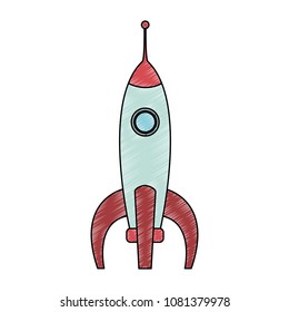 Spaceship rocket taking off scribble