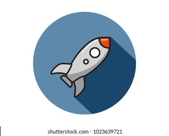 Spaceship or rocket vector icon