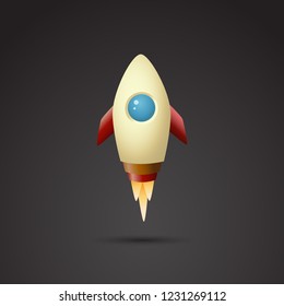 Spaceship, rocket vector icon.