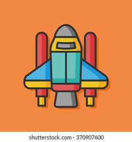 Spaceship rocket vector icon