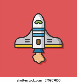 Spaceship rocket vector icon