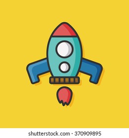 Spaceship rocket vector icon