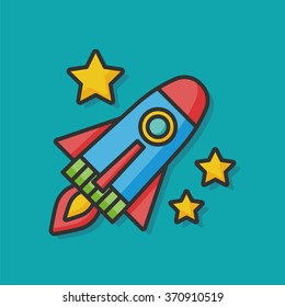 Spaceship rocket vector icon