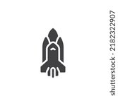 Spaceship rocket vector icon. filled flat sign for mobile concept and web design. Space shuttle glyph icon. Symbol, logo illustration. Vector graphics
