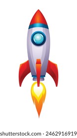 Spaceship rocket vector illustration isolated on white background